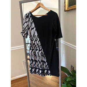 Women's Donna Morgan Dress Size 8 Black White Print
